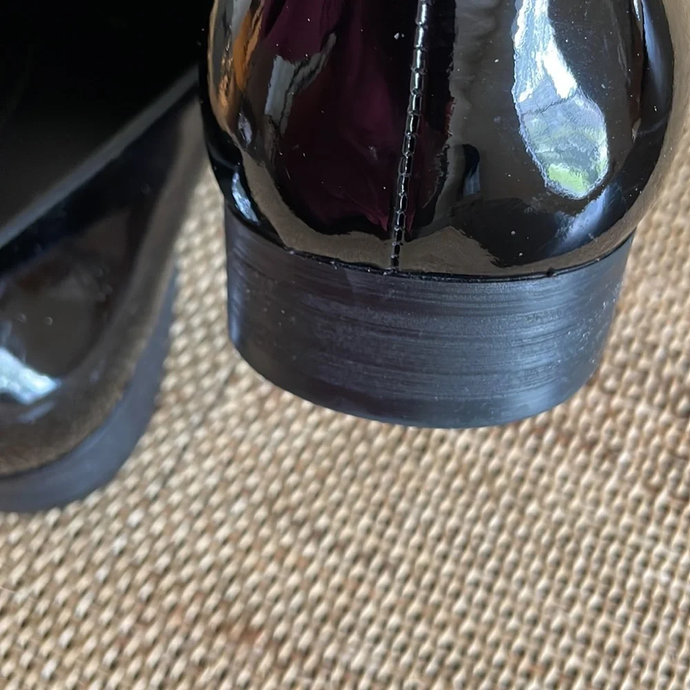 MORETTI Gold Label Black Patent Leather Loafers Size 12 - Picture 6 of 11